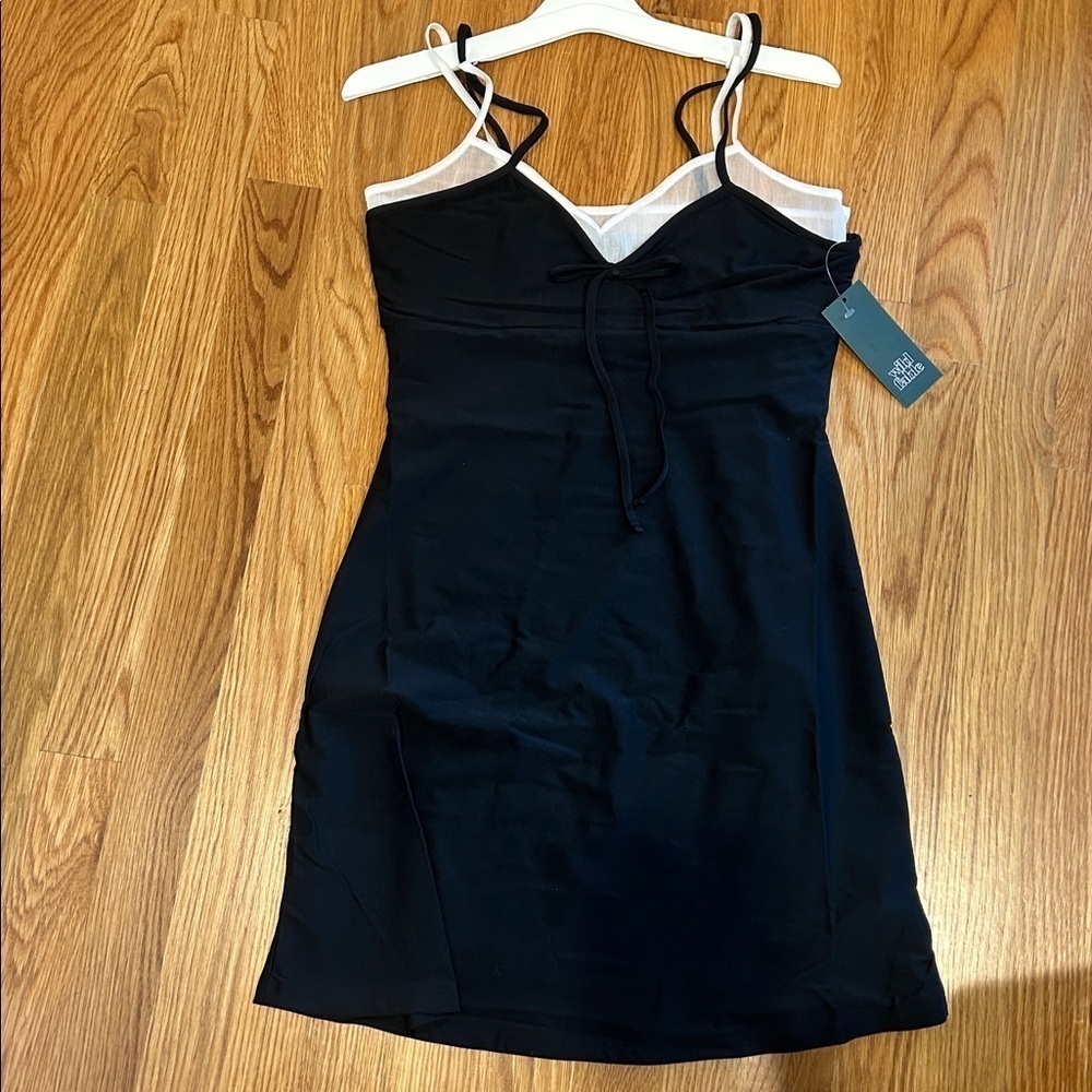 Wild Fable Y2K Cher layered Black and White Classic Mini Dress small new w tags